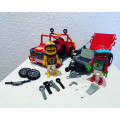 Vintage PLAYMOBIL 3754 THE DIRT BIKES and RED JEEP set released 1988