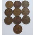 ** COMPLETE SET OF PENNIES (37 coins)  from 1923 - 1960 **  BID PER COIN to TAKE the lot