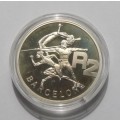 ** 1992 R2 SILVER PROOF  1 oz  - BARCELONA ** - NO Certificate and Box