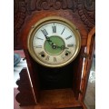 WOODEN MANTLE CLOCK ANTIQUE, E. Ingrahams Gingerbread Style