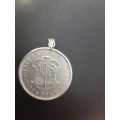 Silver 5 shillings pendant