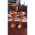 Carnival glass vases vintage