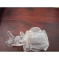 Glass donkey with cart vintage
