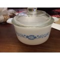 Milk glass bowl with lid vintage