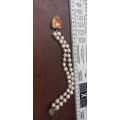 Fresh water pearls with crystal heart vintage