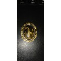 Vintage Black and Gold Brooch 