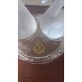 Royal Crystal Rock swans RCR Royal Crystal Rock 24% Lead Crystal Glass Two Swans Figurine - highly c