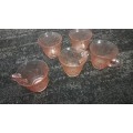 Vintage pink cups made in Indonesia x 5
