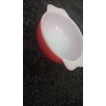 Pyrex milk glass bowl red