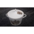 Vintage porcelain serving bowl with lid