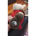 2003 starbucks bearista rudolph the red nosed reindeer plush toy collectible.