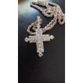 Silverplate cross on chain