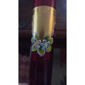 Beautiful 8` Bohemian Czech Glass Moser Hand Painted Vase Excellent Condition
