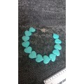 Chunky Turquoise Necklace Heart Beaded Howlite