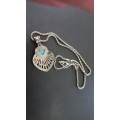 Turquoise pendant with chain vintage