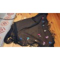 Black embroidery scarf