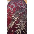 Vintage scarf red velvet and lace