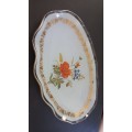 Vintage painted glass serving plate