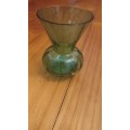 Small green glass vase vintage