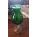 Green glass vase