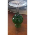 Green glass vase