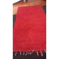 Red/maroon cotton thick rug vintage
