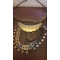 Stacked chain choker brass vintage
