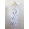 VINTAGE WHITE BLACK COACH PRINT TWO PIECE TOP SKIRT SET - SIZE 8