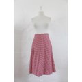 VINTAGE HOUNDSTOOTH RED WHITE PRINTED WRAP SKIRT - SIZE 10