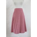 VINTAGE HOUNDSTOOTH RED WHITE PRINTED WRAP SKIRT - SIZE 10