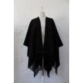 VINTAGE KNIT BLACK COVER-UP SHAWL - ONE SIZE