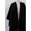 VINTAGE KNIT BLACK COVER-UP SHAWL - ONE SIZE