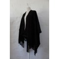 VINTAGE KNIT BLACK COVER-UP SHAWL - ONE SIZE