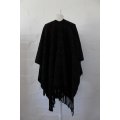 VINTAGE KNIT BLACK COVER-UP SHAWL - ONE SIZE