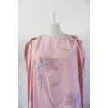 100% SILK VINTAGE PINK FLORAL SLEEVELESS TOP BLOUSE - SIZE L