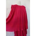 VINTAGE PLEATED HOT PINK TIERED COCKTAIL PARTY DRESS - SIZE 12