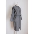 VINTAGE ZIPPER DETAIL GREY FITTED DRESS - SIZE 12
