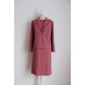 *SUMMER SALE - 50% OFF!* VINTAGE TWO PIECE PINK LONG SLEEVE DRESS JACKET SUIT - SIZE 20