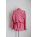 100% SILK VINTAGE PINK TIE WAIST SHIRT TOP BLOUSE - SIZE 14