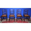 FOUR EXQUISITE ANTIQUE KIAAT? CHAIRS WITH WICKER SEATS SO MUCH TURNED DETAIL