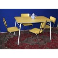 RETRO VINTAGE CHIC A BRIGHT YELLOW 4 SEATER KITCHEN SET - ONE BID FOR THE SET