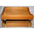 A GORGEOUS WOODEN 2 TIER FILING TRAY WILL LOOK FANTASTIC ON A DESK CLEAN AND NEED!!!