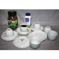 A COLLECTION OF SIX CRISP WHITE SCONTINENTAL SUPRADURA - SABS - SIX CUPS WITH SAUCERS