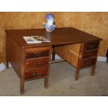 A MARVELOUS LARGE VINTAGE DESK WITH SIX DRAWERS LOVE THE OLD BIG FURNITURE STUNNING!!!