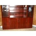 A MAGNIFICENT 2.1MX2M OFFICE CUPBOARD WITH TWO GLASS DOORS AMPLE CUPBOARD SPACE OR FLAT SCREEN UNIT!