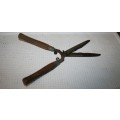 Lovely Vintage Garden Shears Hedge Trimmer Lovely patina to the wooden handles!!!