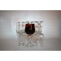 SIX QUALITY VINTAGE WINE GOBLETS WITH A FINE RIM BY DEMA Made in England in the Original Box