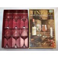 SIX QUALITY VINTAGE WINE GOBLETS WITH A FINE RIM BY DEMA Made in England in the Original Box