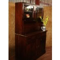AN AWESOME ANTIQUE RUSTIC OREGON KITCHEN DRESSER WITH FIVE CUPBOARDS, TWO DRAWS & MASSIVE CHARACTER!