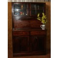 AN AWESOME ANTIQUE RUSTIC OREGON KITCHEN DRESSER WITH FIVE CUPBOARDS, TWO DRAWS & MASSIVE CHARACTER!